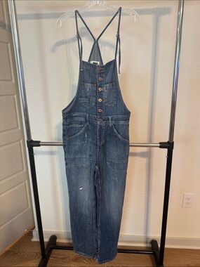 Anthropologie PILCRO Denim Button-Front Overalls